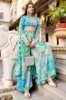 Blue Printed Georgette Co-ord Set