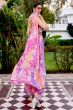 Purple Multicolor Printed Georgette Co-ord Set