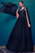Navy Blue Georgette Indowestern Gown