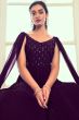 Purple Georgette Indowestern Gown