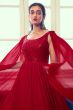 Red Georgette Indowestern Gown
