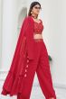 Red Georgette Embroidered Co-ord Set