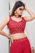 Red Georgette Embroidered Co-ord Set