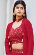 Red Georgette Embroidered Co-ord Set