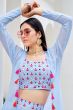 Pastel Blue Georgette Embroidered Co-ord Set