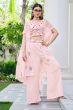 Pink Georgette Embroidered Co-ord Set