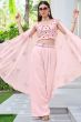 Pink Georgette Embroidered Co-ord Set