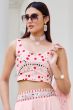 Pink Georgette Embroidered Co-ord Set
