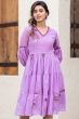 Purple Printed Cotton Dress