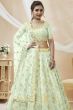 Pastel Green Embroidered Art Silk Lehenga