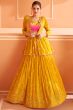 Mustard Yellow Embroidered Georgette Lehenga