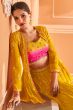 Mustard Yellow Embroidered Georgette Lehenga