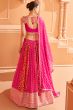 Pink Embroidered Georgette Lehenga