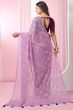 Purple Georgette Foil Print Saree  