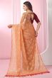 Orange Georgette Foil Print Saree  