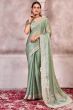 Green Embroidered Chiffon Saree