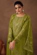 Pear Green Embroidered Organza Suit Set