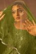 Pear Green Embroidered Organza Suit Set