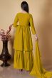 Yellow Embroidered Georgette Gharara Suit