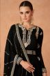 Black Sequence Embroidered Georgette Anarkali Suit