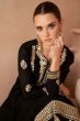 Black Sequence Embroidered Georgette Anarkali Suit