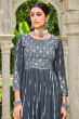 Grey Zari Embroidered Georgette Palazzo Suit