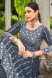Grey Zari Embroidered Georgette Palazzo Suit
