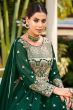 Green Zari Embroidered Georgette Palazzo Suit