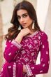 Hot Pink Embroidered Georgette Gharara Suit