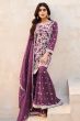 Light Purple Embroidered Georgette Gharara Suit