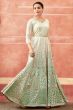 Off White And Green Georgette Embroidered Festive Anarkali Suit