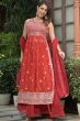 Red Bandhani Print Georgette Sharara suit