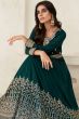Dark Green Silk Anarkali Suit