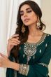 Dark Green Silk Anarkali Suit