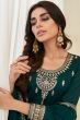 Dark Green Silk Anarkali Suit