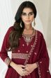 Maroon Silk Anarkali Suit