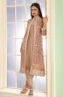 Beige Georgette Embroidered Jacket with Kurti and Churidar