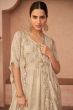 Cream Georgette Embroidered Designer Palazzo Set