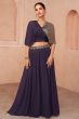 Purple Georgette Embroidered Palazzo Set