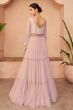 Blush Pink Georgette Sequence Embroidery Partywear Suit