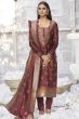 Dark Maroon Woven Silk Trouser Suit
