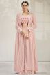 Creamy Pink Embroidered Georgette Lehenga