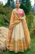 White Multicolor Silk Lehenga Choli With Gota Work