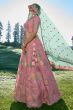 Light Pink Resham Silk Embroidered Lehenga