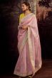 Pink Embroidered Fancy Fabric Silk Saree