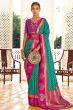 Persian Green Soft Banarasi Saree With Copper Weaving