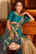 Dark Beige Banarasi Saree With Copper Weaving