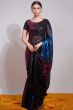 Black Multi Color Sequins Embroidered Georgette Party Wear Saree