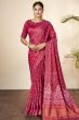 Ruby Pink Printed Silk Saree