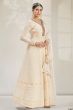 Cream Beige Embroidered Georgette Anarkali Suit